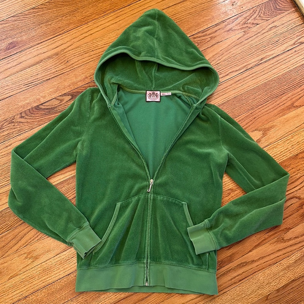 Juicy Couture green terrycloth sweatshirt